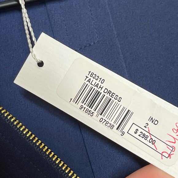 NEW Trina Turk Taliah Crepe Tunic Dress Women's Size 2 Indigo Blue Zipper Front - Picture 7 of 8